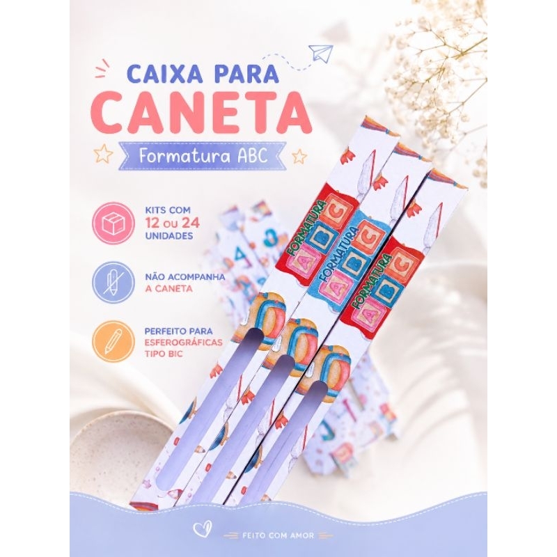 Caixa para Caneta Formatura ABC Infantil Lembrancinha Pegue e Monte Kit ...