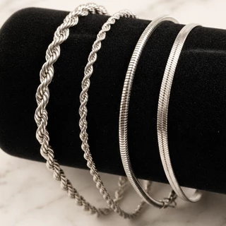 Pulseira Masculina Aço Inox Premium Pode Molhar Não Escurece Vários Modelos Prata Dourada 19-22