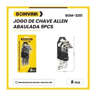 Kit Chaves Allen 9PÇS Abaulada com Estojo com 9 peças