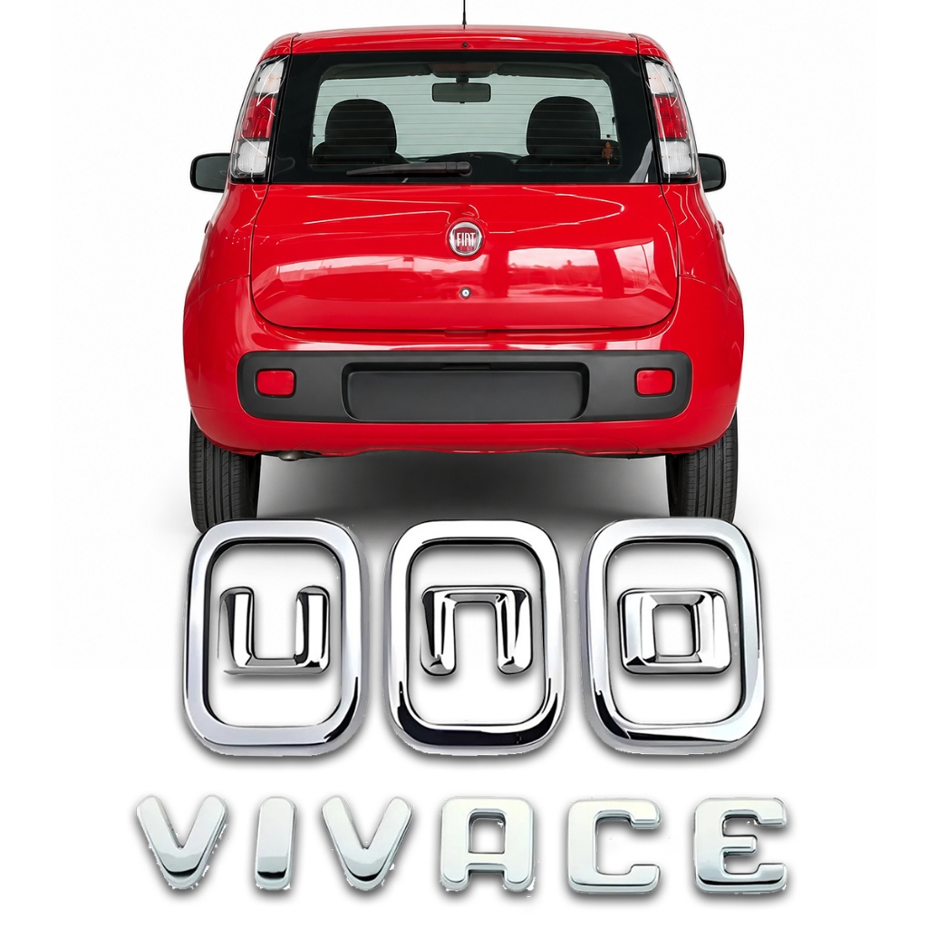 Emblema Letreiro Uno Vivace 2011 A 2021 Logo Cromado Traseiro Porta ...