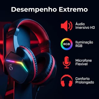 Headset Gamer RGB F4232 com Adaptador P2 Áudio Estéreo PC PS4 PS5 Xbox Notebook Celular