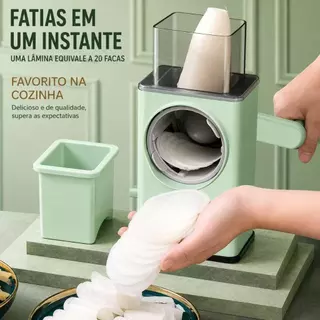 Ralador de Queijo Fatiador Legumes Cortador Vegetais Manual 3 em 1 Multiuso Cozinha Giratorio Manivela Multifuncional