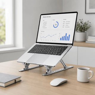 Suporte Notebook Alumínio Dobrável Ergonômico 10 a 16 Polegadas Antiderrapante Portátil