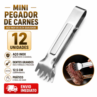 Mini Pegador Inox Universal De Carne Frios Churrasco Petiscos Gelo Restaurante Cozinha Multiuso Reforçado