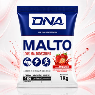 Malto Dextrina Rápida Absorção Pré Treino 1kg Sabor Morango - Dna Suplementos