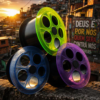Carretilha de Pipa 21 cm translucida plástico para linha de pipa brinquedo.