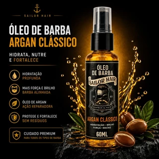 KIT 2 UNIDADES ÓLEO PARA BARBA ARGAN CLASSIC 60ML