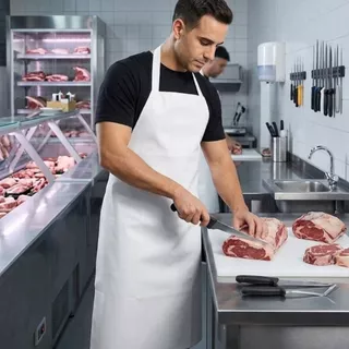 Avental PVC Industrial Profissional Açougueiro Restaurante Cozinha Peixaria Padaria