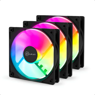 Kit ventoinhas 120mm Rainbow Kalkan Kit cooler Fan 12cm Preto Lumen Para PC Gabinete Gamer