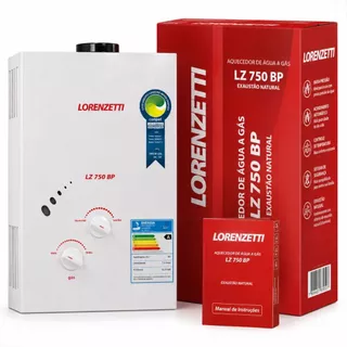 Aquecedor De Água A Gás GLP Botijão Lz750bp BP Exaustão Natural Lorenzetti
