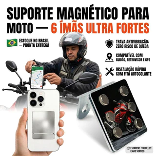 Suporte de Celular para Moto com Ímãs Super Fortes – Fixação Magnética