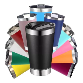 Copo Térmico 473ml com Isolamento Térmico e Tampa Preta