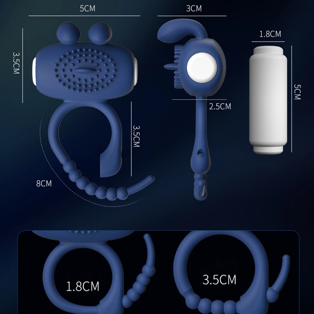 Anillo Peniano Vibratorio con Estimulador de Clítoris en Forma de Rosa