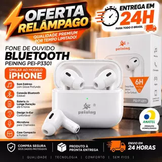 FONE DE OUVIDO BLUETOOTH SEM FIO PEINING ORIGINAL BAIXO RUIDO