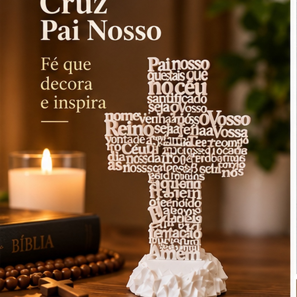 Cruz Decorativa Pai Nosso 21 cm