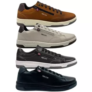 Sapatênis Masculino Ferracini Couro Zíper Lateral Vox 8052