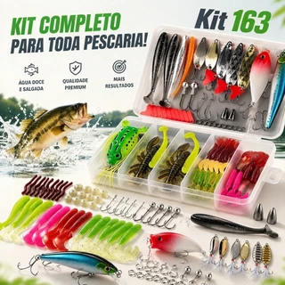 Kit 163/133/107 Iscas Artificiais Premium - Anzol Duplo e Olhos 3D Meia Água para Pesca de Truta Realista e Peixes