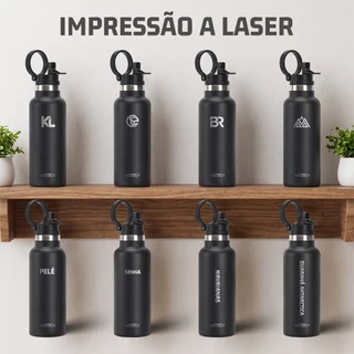 Garrafa térmica personalizada de 500 ml – durável, à prova de vazamentos, mantém a temperatura (quente ou fria) por 24 H