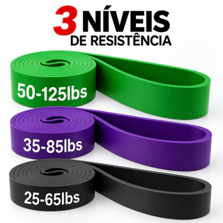 Kit 3 Elástico Super Band de Borracha Extra Forte para Crossfit, Faixas de Resistência para Treino