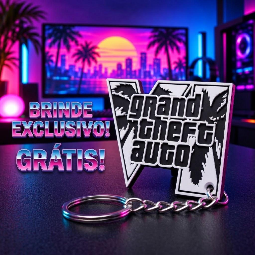 Suporte Porta Controle GTA 6 / GTA VI para PS5 DualSense e Xbox Series X/S/One – Base Gamer Decoração Setup 3D + Brinde — imagem 3