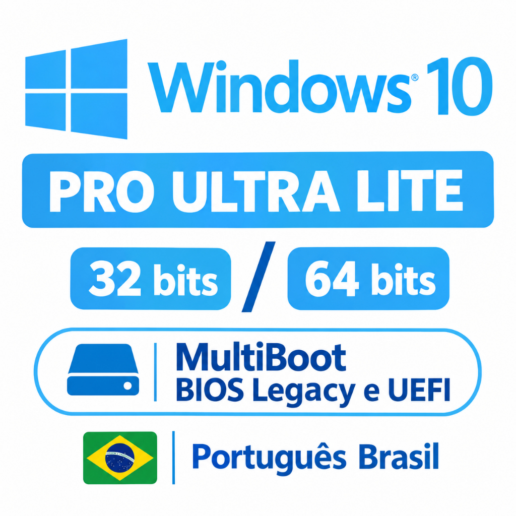 Windows 10 PRO ULTRA LITE 32/64 bits | Shopee Brasil