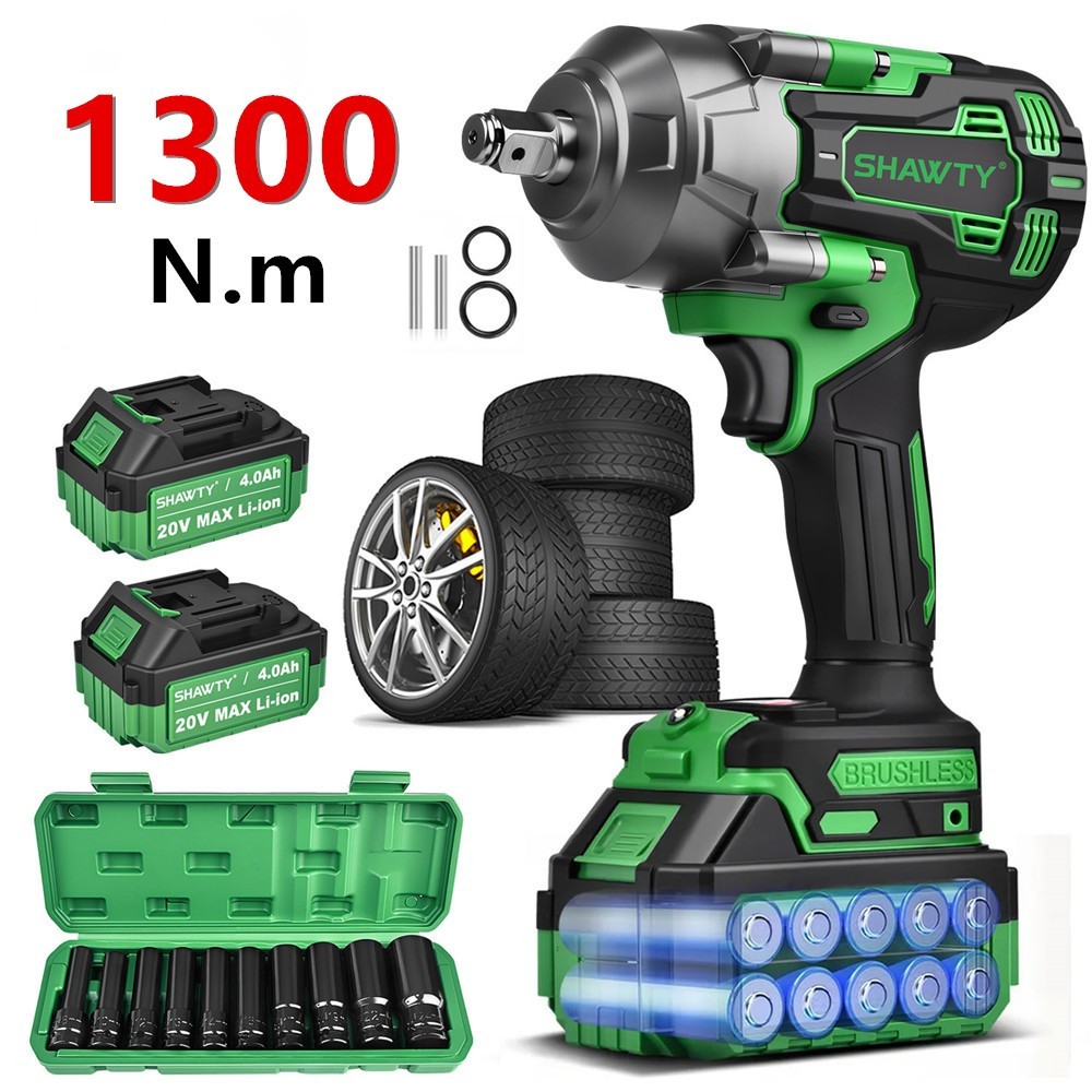SHAWTY Chave De Impacto Elétrica Sem Fio 1300NM Brushless Motor Com 20V ...