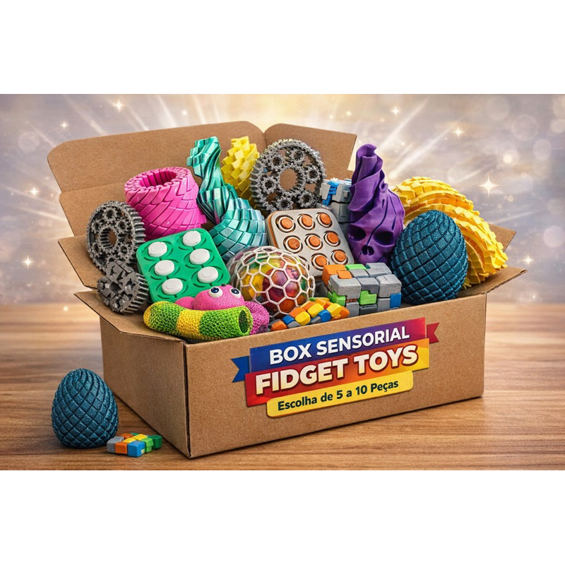 Box Sensorial Premium - 5 a 10 Fidget Toys Articulados 3D (Anti ...