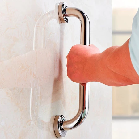 Barra Apoio 80 cm 50 cm a 30 cm Antiqueda Inox Banheiro Escada Corrimão Acessibilidade Suporte Idosos Alça PCD