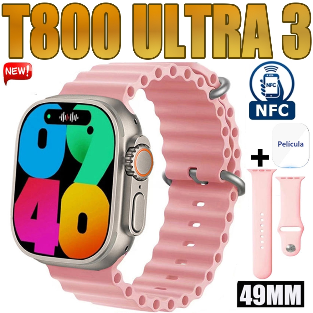 Relógio Original NFC T800 Ultra 3 Smart Watch Série 8 Monitor De