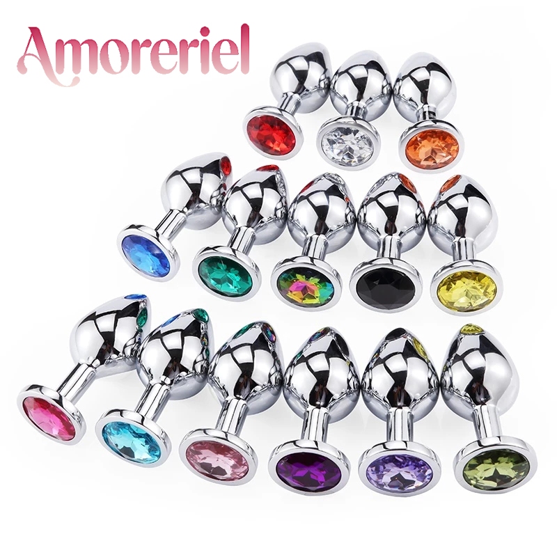 Plug Anal em Aço Inox Polido com Detalhe de Joia na Base P.M.G Cor Aleatoria