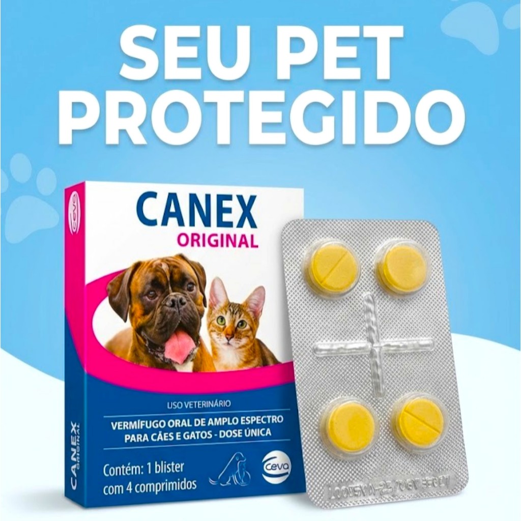 Canex Vermífugo Oral para Cães e Gatos: Eficaz contra Vermes ...