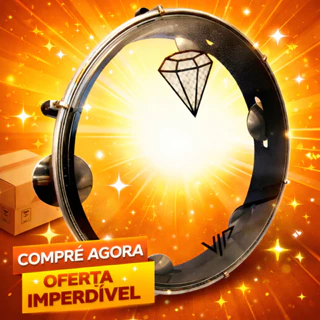 Pandeiro Profissional Vip Preto 10 Cristal Diamante Holografico em Oferta na Shopee