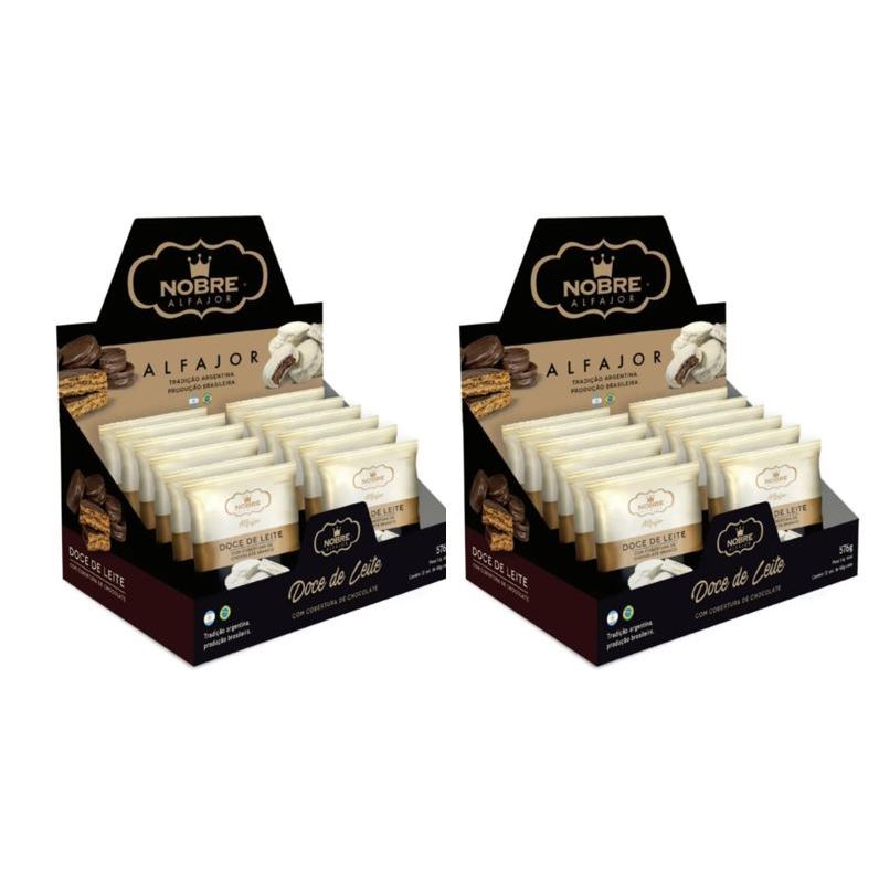 Kit 2 caixas de Alfajor Doce de leite com chocolate Branco A