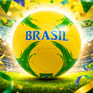 Bola Futebol Couro Sintético Brasil N5 Oficial Campo Treino Jogo Resistente e Durável