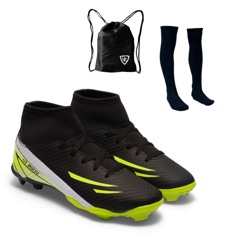 AYAMO　2点セット Chuteira Campo UZ 2000 Adulto Botinha Cano Alto Gramado Natural