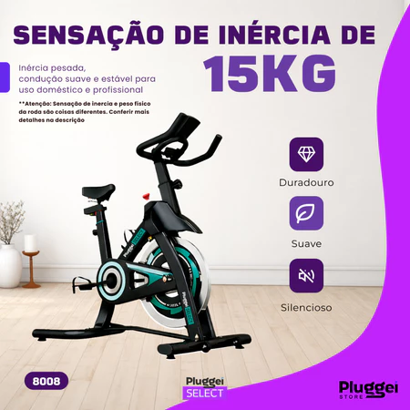 Bicicleta Spinning Barra Fixa Squeeze Garrafa Bicicleta Ergométrica Pro Monitor até 150Kg e 1 90
