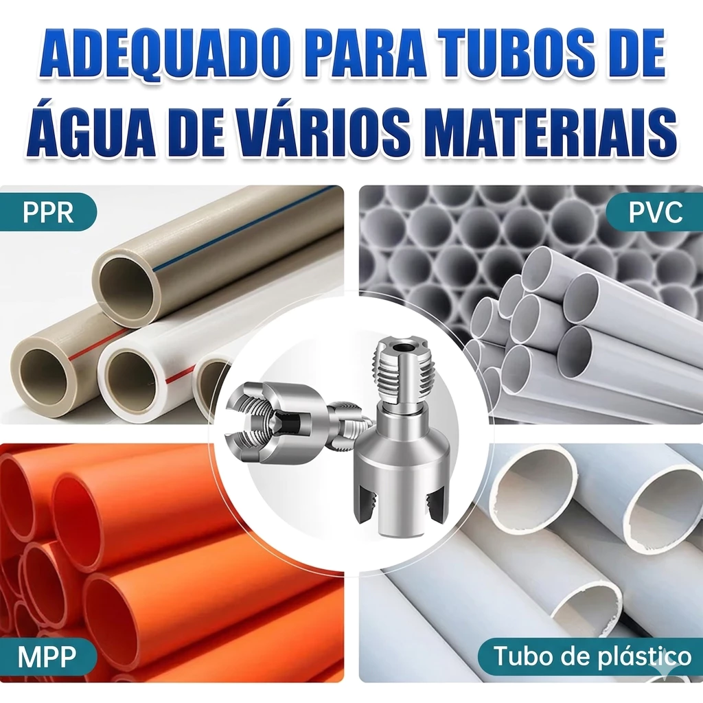 Abridor de Roscas Em Cano d'agua PVC PPR Interno Externo com Encaixe Parafusadeira