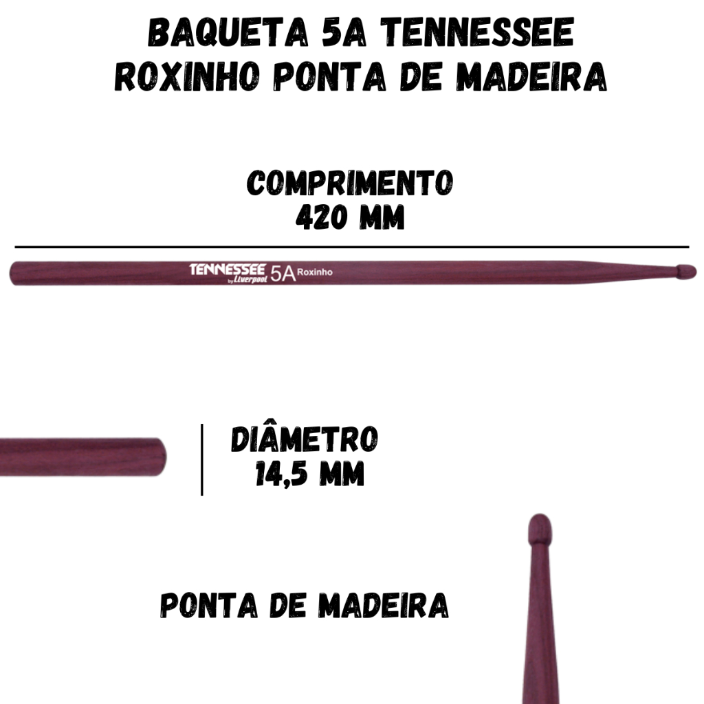 Pad Praticável Bateria 12' em EVA com Baqueta 5A Liverpool Roxinho