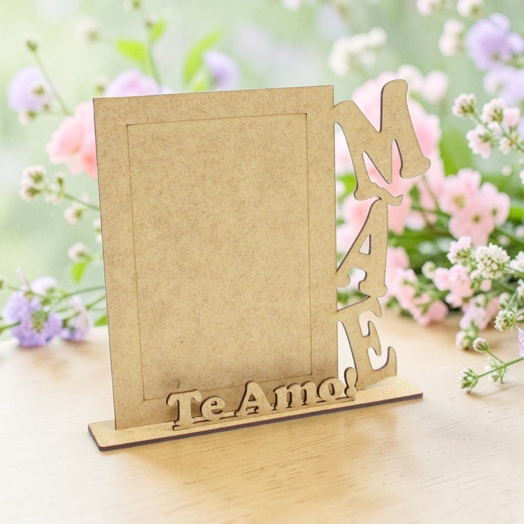 Kit com 5 porta retratos dia das mães em mdf cru com frase em Oferta na Shopee