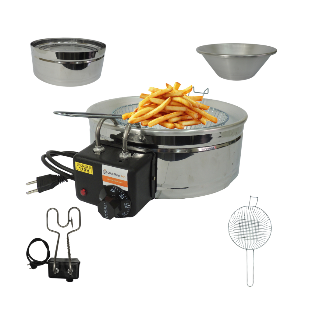 Fritadeira Elétrica em inox Tacho 5 Litros Profissional em I