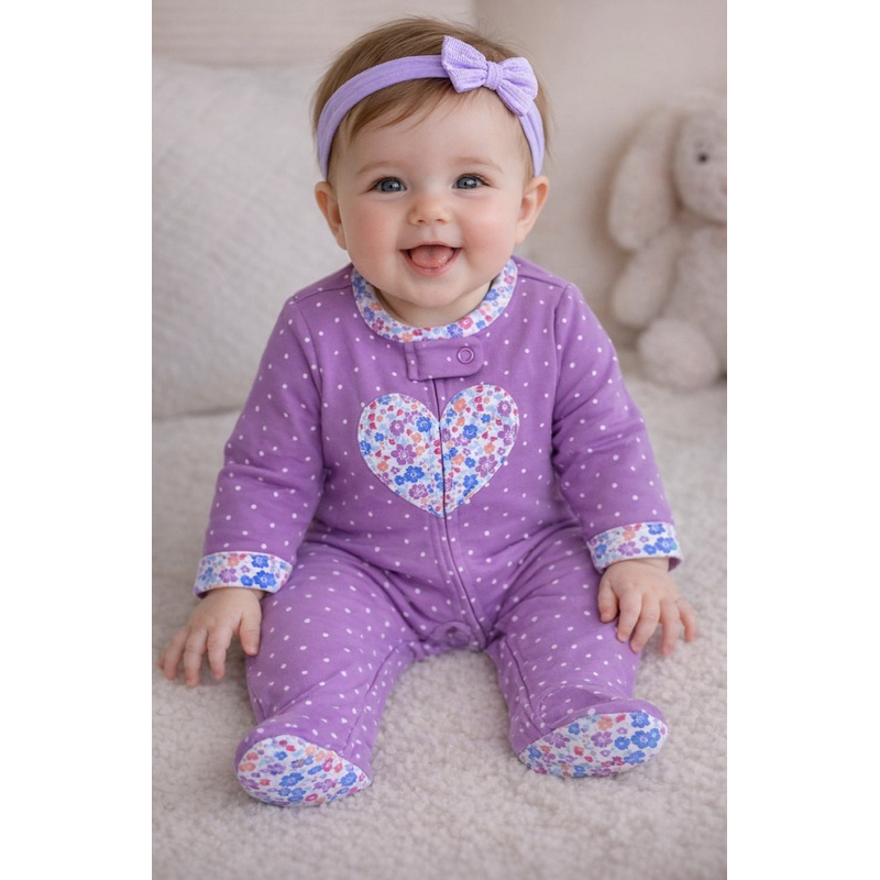 Macacão Carter’s Bebê – Poá com Coração Floral em Oferta na Shopee