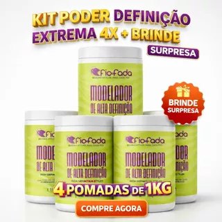 Kit Trancista Fio de Fada 4 Modeladores 1KG Pomada Modeladora Definição Tranças Anti Frizz