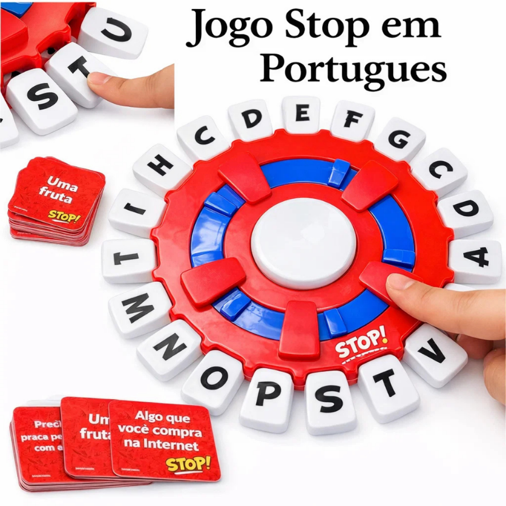 Jogo De Palavras Stop Em Português Adedonha Temporizador Tabuleiro ...