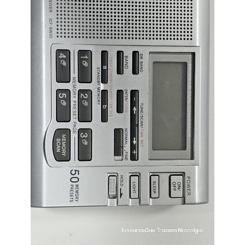 Rádio Receptor Sintetizado Sony ICF-SW35 Banda Mundial Funcionando