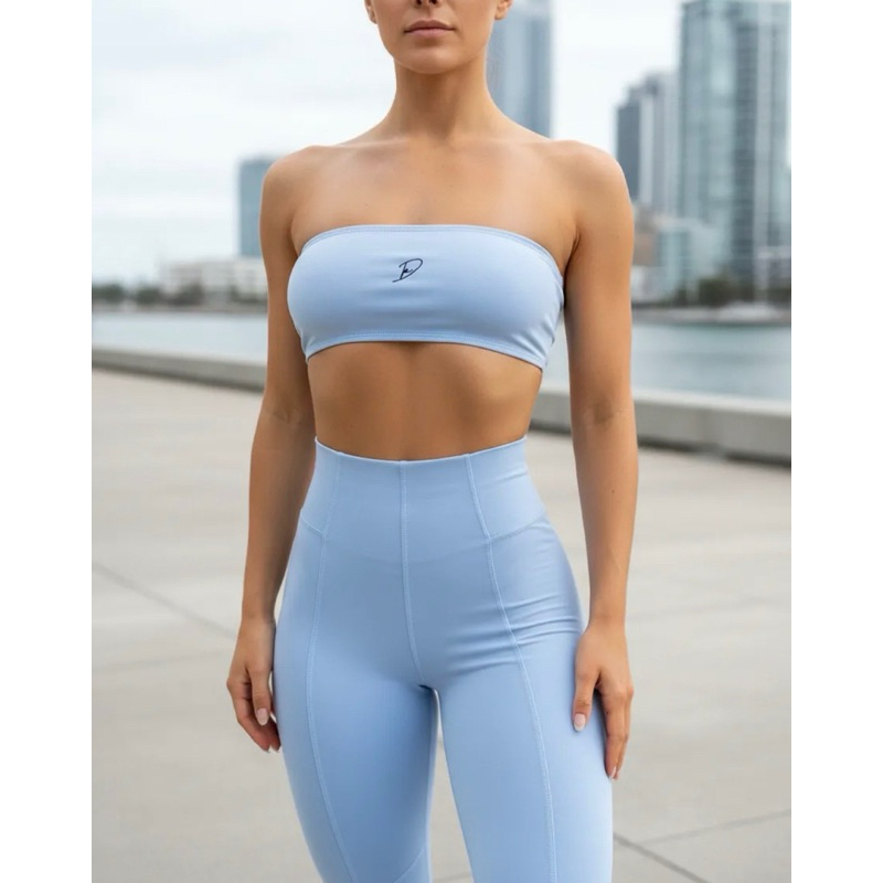 Roupa De Academia Top Faixa + Leg Blackout Poliamida Fitness CORSET ...