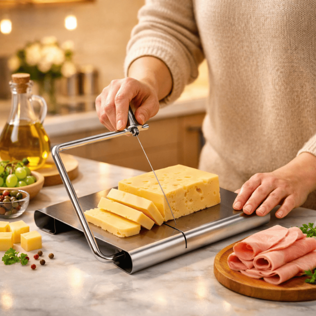 Fatiador Cortador de Queijo Frios Manual a Fio de Aço Inox A