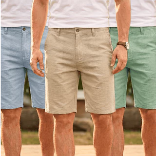 Bermuda Masculina de Sarja Brim Colorida Ideal para Passeios, Praia e Fim de Semana - SJ 01