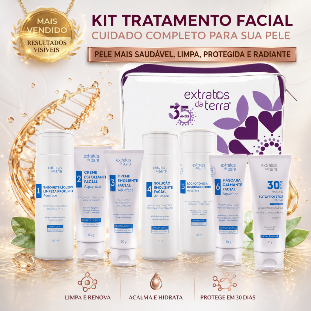 Kit Compacto de limpeza de pele + Brinde - Extratos da Terra