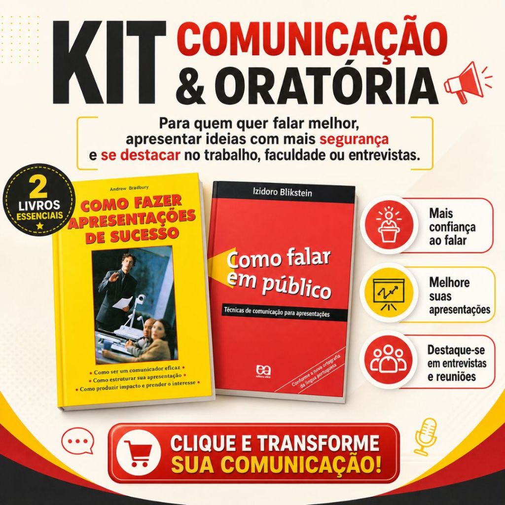 Kit Livros Comunicação e Oratória Como Falar em Público Apresentações ...