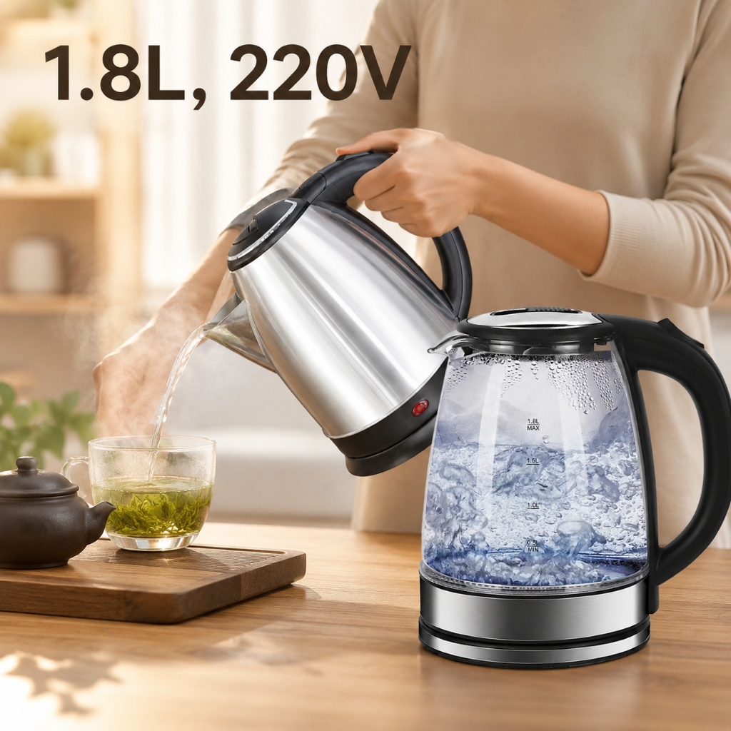 1,8 Litros Chaleira Elétrica Inox Bule Térmica 220V